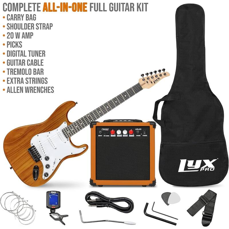 LyxPro 39" Electric Guitar Kit, Complete Beginner Starter Kit with 20W Amp & Much More! On